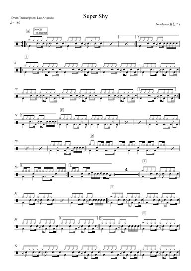 Super Shy (arr. Drum Transcription: Leo Alvarado)