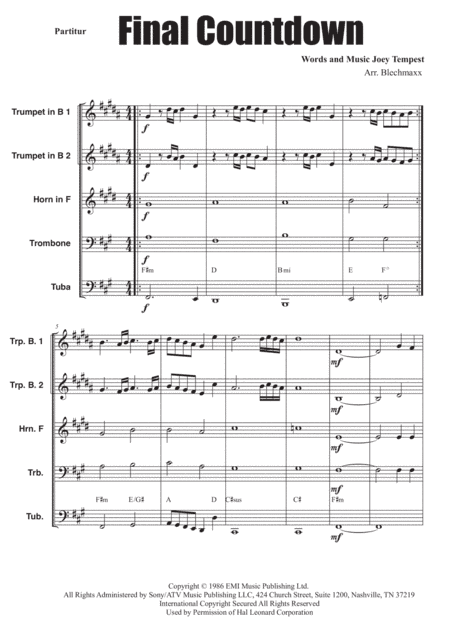 Final Countdown (arr. Blechmaxx)