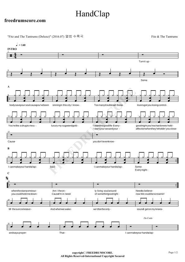 Handclap (arr. COPYDRUM)