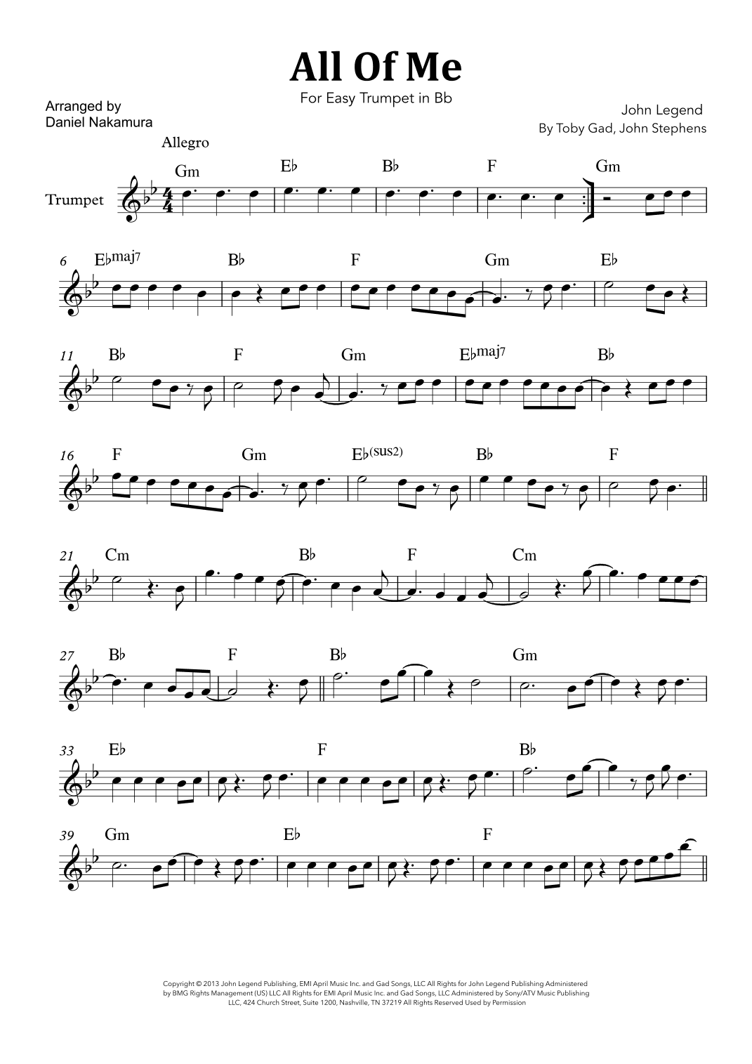 All Of Me (arr. Daniel Nakamura)