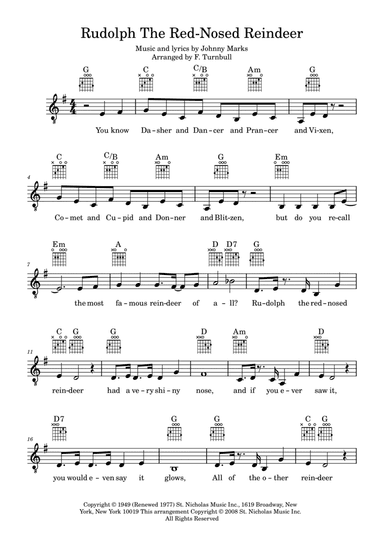 Rudolph The Red-nosed Reindeer (arr. F. Turnbull)