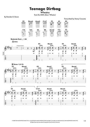 Teenage Dirtbag (arr. Danny Crocome)