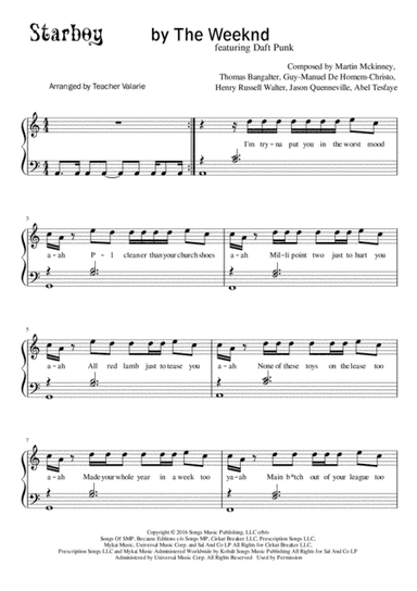 Starboy (arr. Teacher Valarie @ Published Harmony)