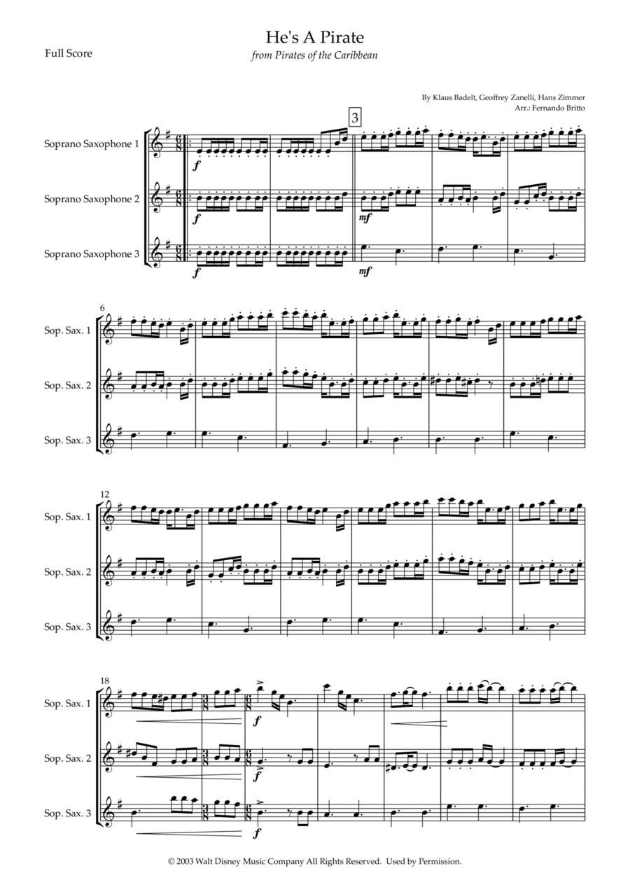 He's A Pirate (arr. Fernando Britto)