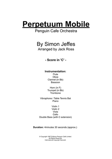 Perpetuum Mobile (arr. Jack Ross)