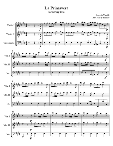 Spring (La Primavera) (arr. Halley Feaster)