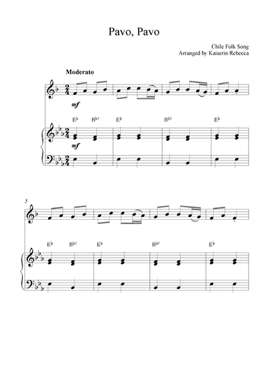 Pavo, Pavo (arr. Kaiserin Rebecca)