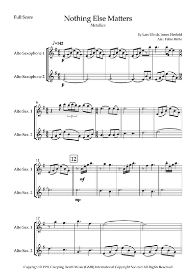 Nothing Else Matters (arr. Fabio Britto)