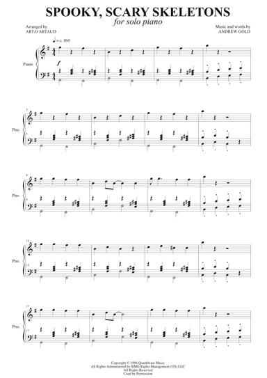 Spooky Scary Skeletons (arr. Art.o Artaud)