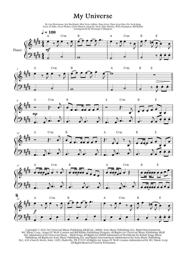 My Universe (arr. Henrique F Mangoni)