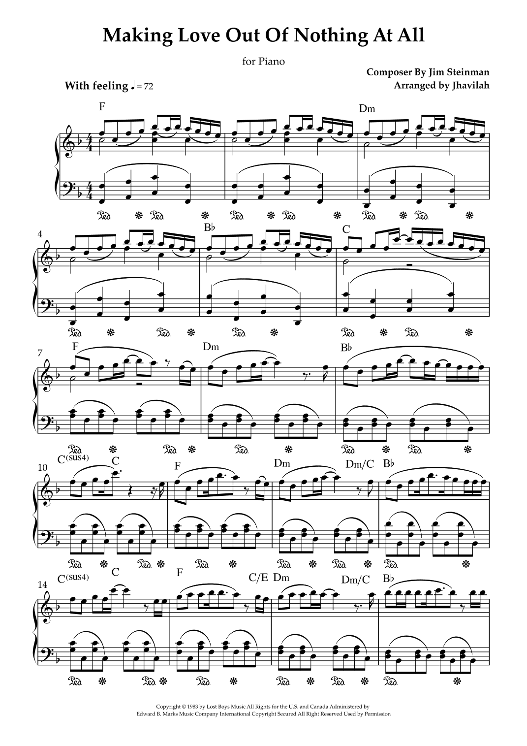 Making Love Out Of Nothing At All (arr. Jhavilah)
