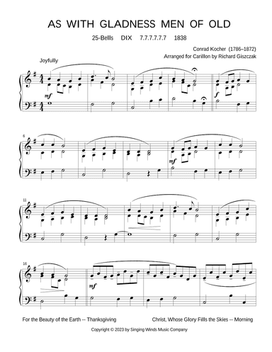 25B. As with Gladness Men of Old (DIX) (arr. Richard Giszczak)