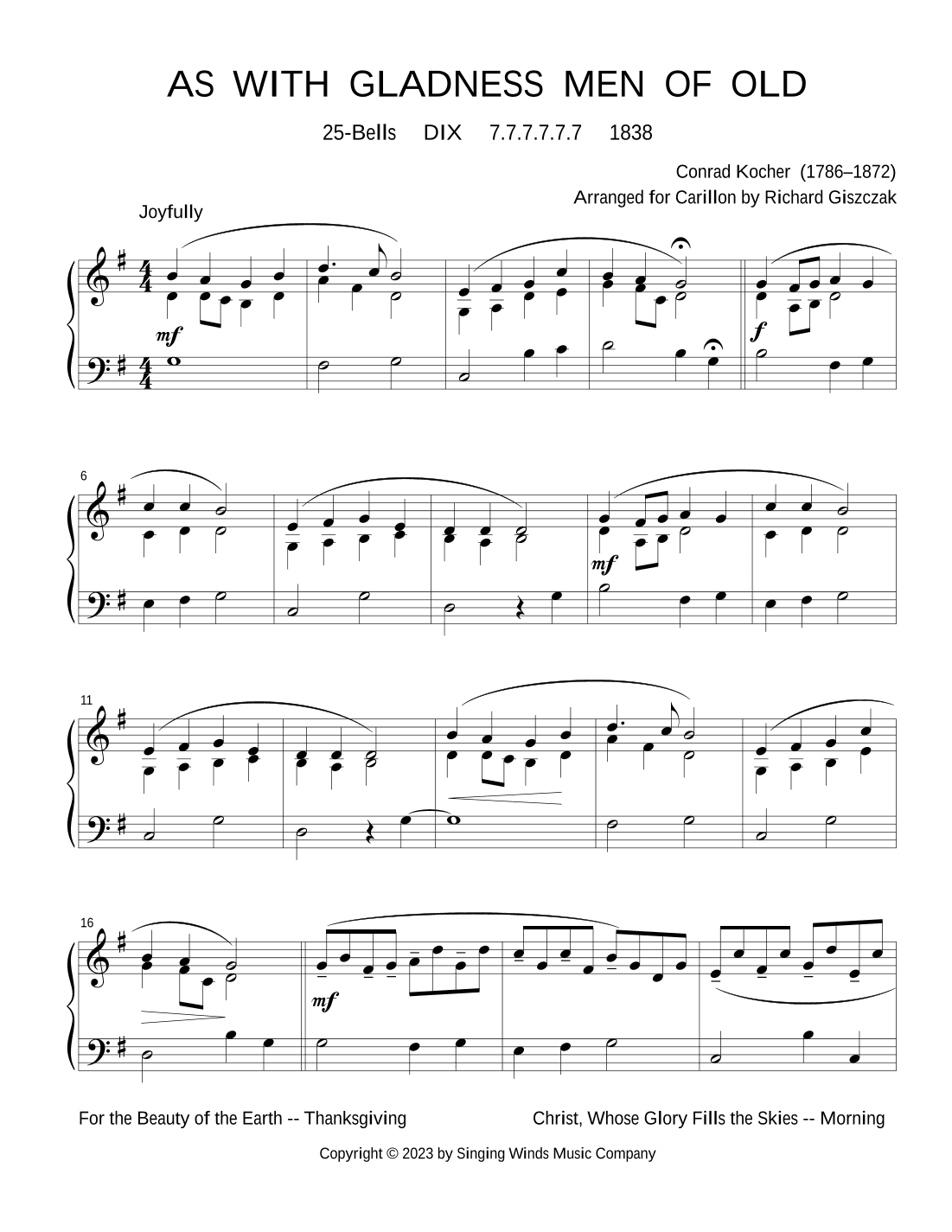 25B. As with Gladness Men of Old (DIX) (arr. Richard Giszczak)