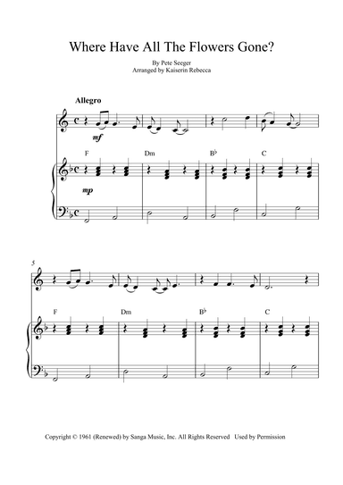 Where Have All The Flowers Gone? (arr. Kaiserin Rebecca)