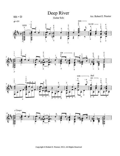 Deep River for Solo Guitar (arr. Robert E. Proctor)