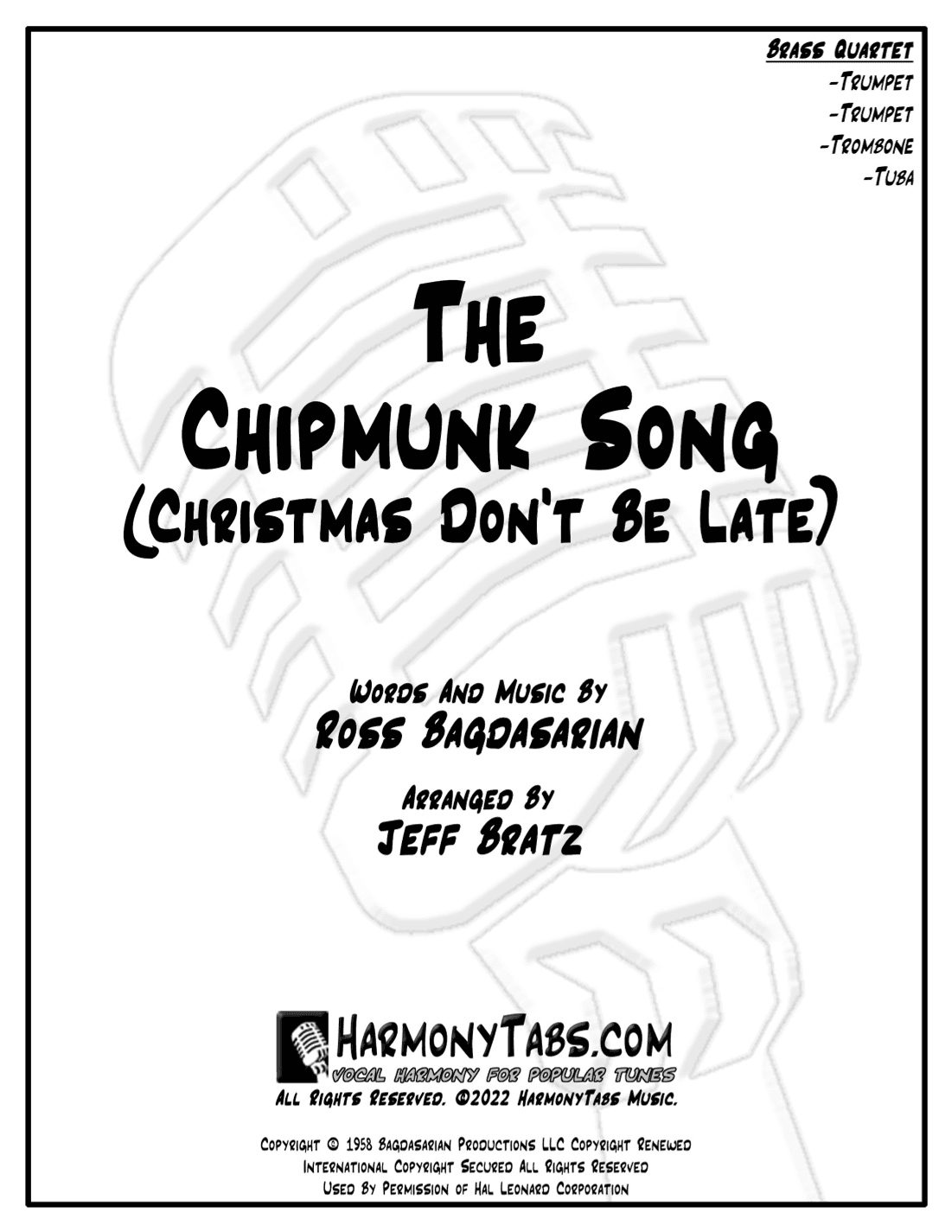 The Chipmunk Song (arr. Jeff Bratz)