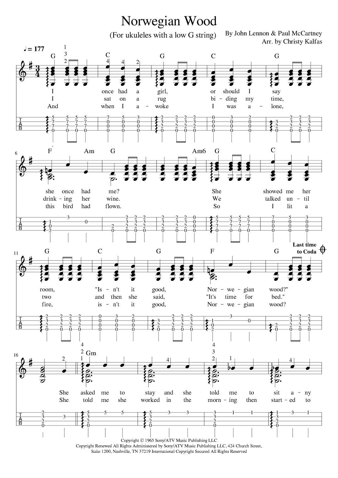 Norwegian Wood (this Bird Has Flown) (arr. Christy Kalfas)