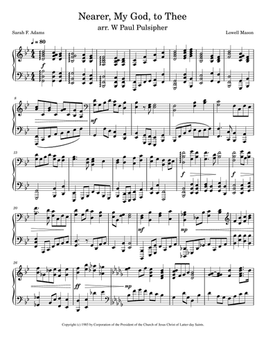 Nearer, My God, To Thee (arr. W Paul Pulsipher)