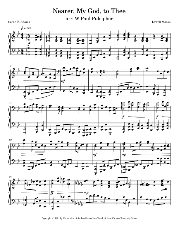 Nearer, My God, To Thee (arr. W Paul Pulsipher)