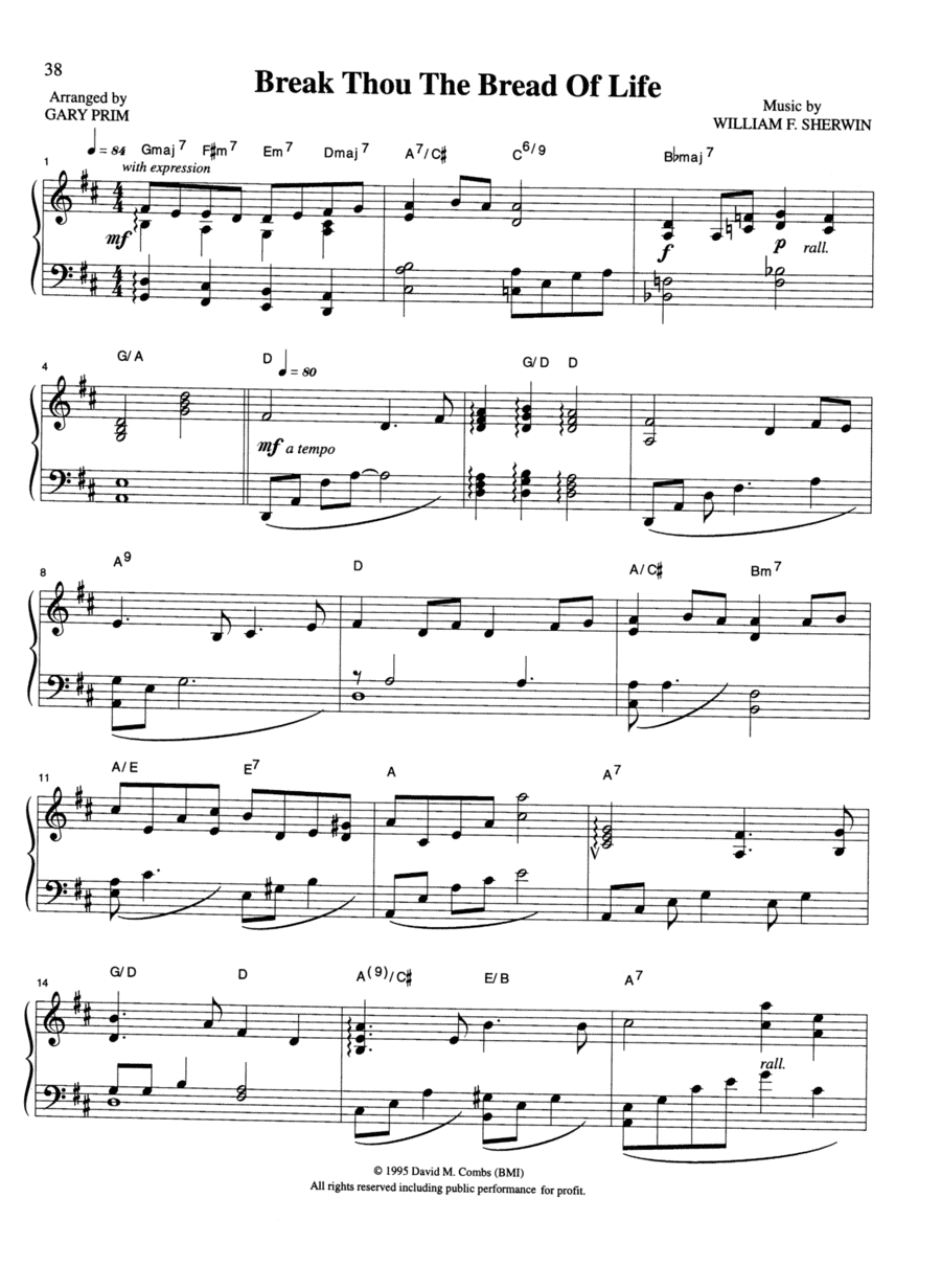 Break Thou the Bread of Life (arr. Gary Prim)