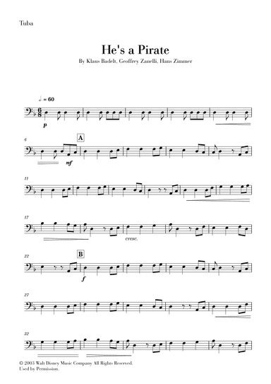He's A Pirate (arr. Cadenza Editions)