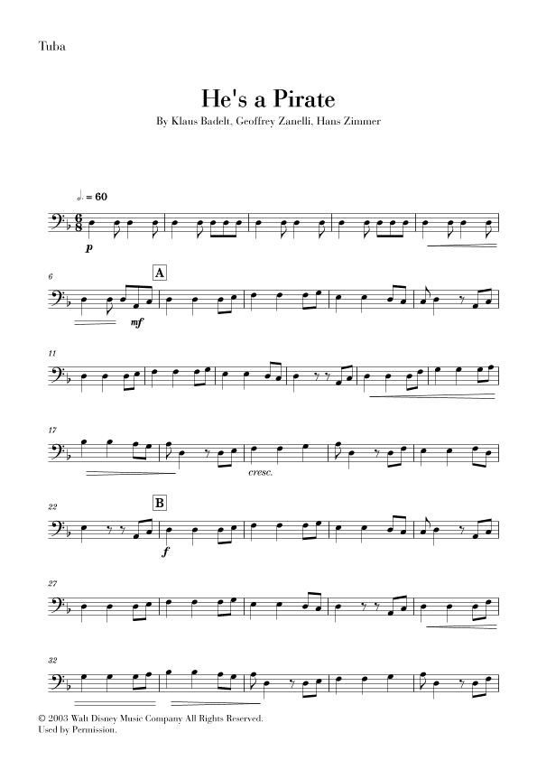 He's A Pirate (arr. Cadenza Editions)