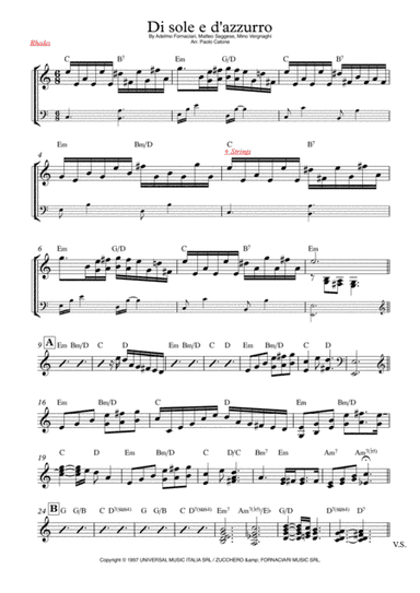 Di Sole E D'azzurro (arr. Paolo Catone)