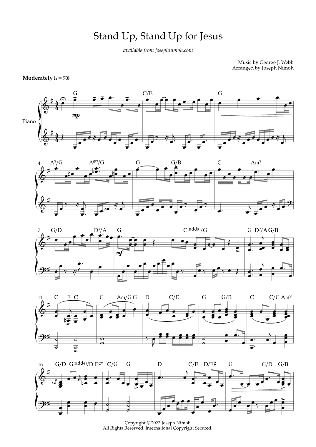 Stand Up, Stand Up For Jesus (arr. Joseph Nimoh)
