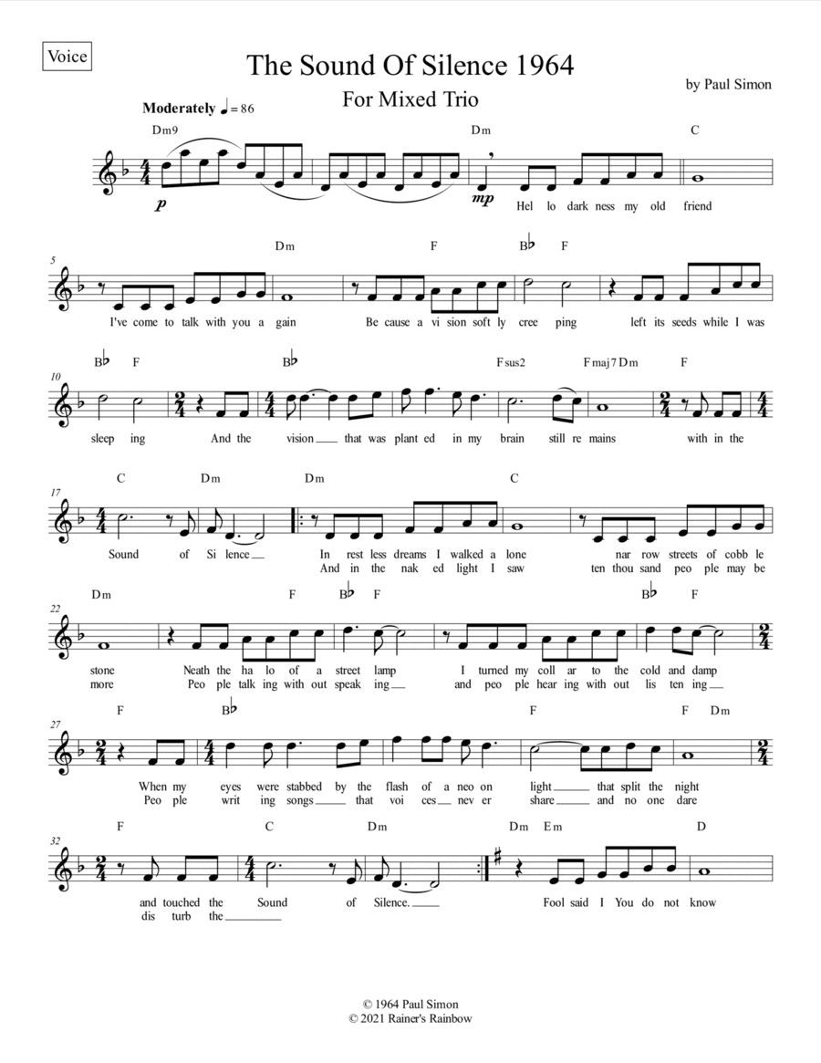 The Sound Of Silence (arr. R G Roth)