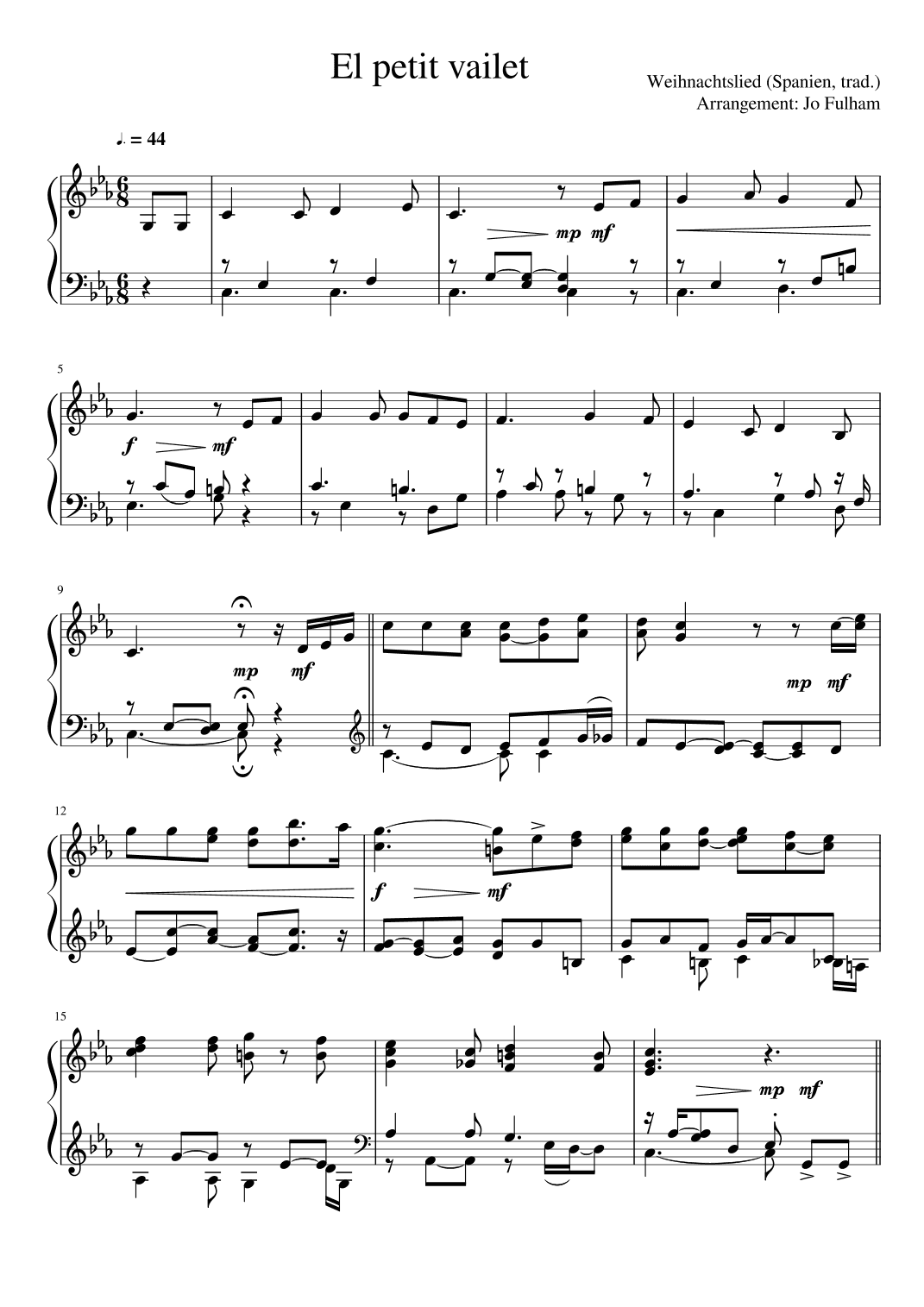 El petit vailet (arr. Jo Fulham)