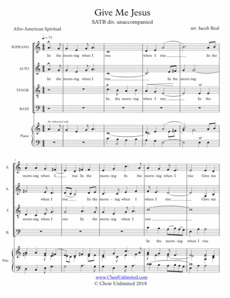 Give Me Jesus (arr. ChoirUnlimited)