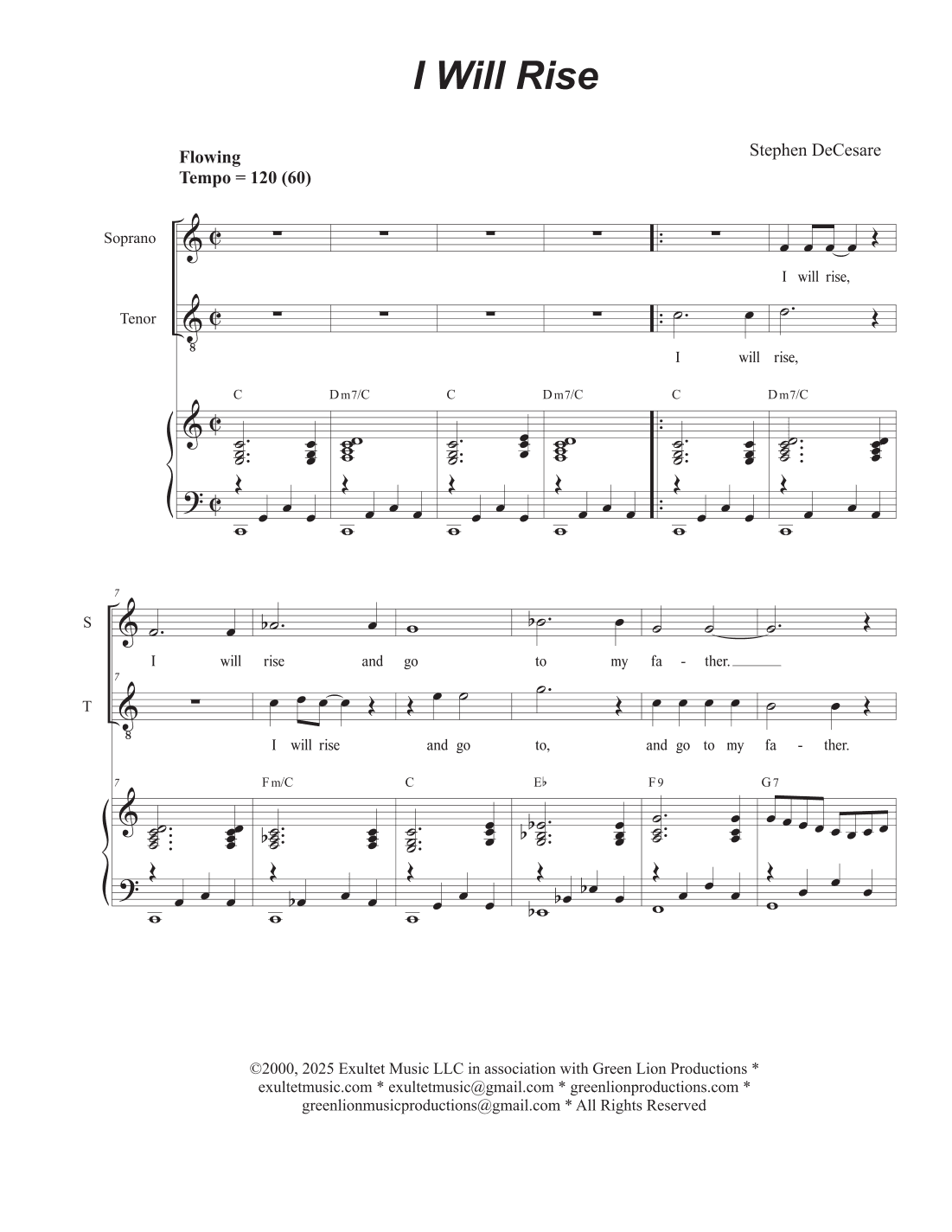 I Will Rise (Duet for Soprano and Tenor solo)
