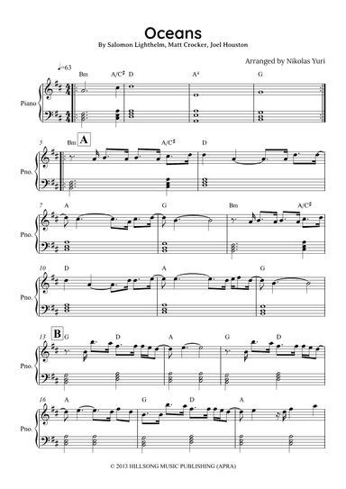 Oceans (where Feet May Fail) (arr. Nikolas Yuri)