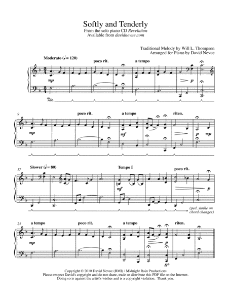 Softly and Tenderly (arr. David Nevue)