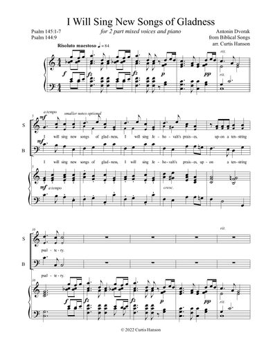 I Will Sing New Songs of Gladness (SB) (arr. Curtis Hanson)