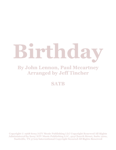 Birthday (arr. Jeff Tincher)