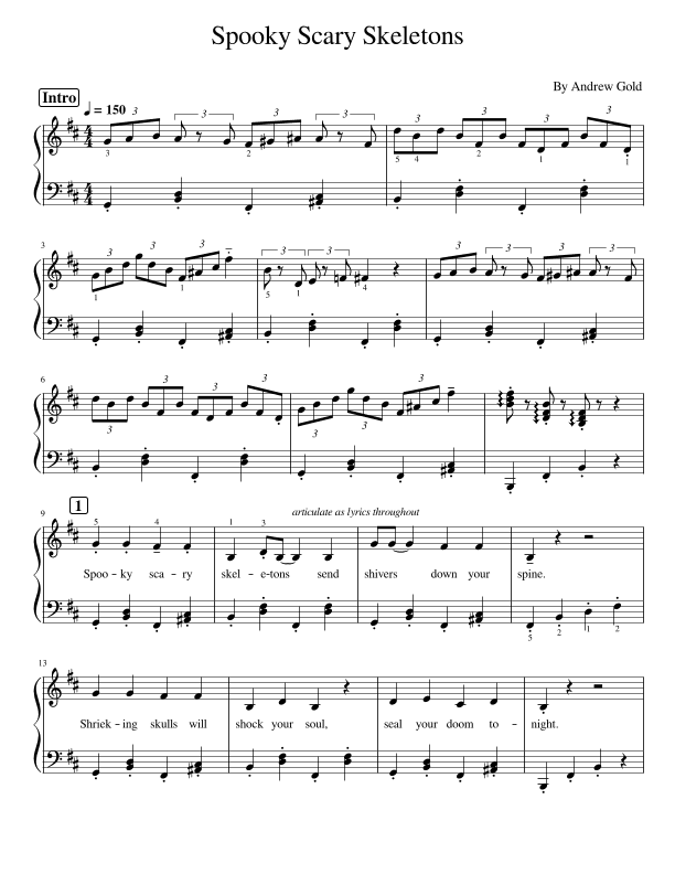 Spooky Scary Skeletons (arr. poon)