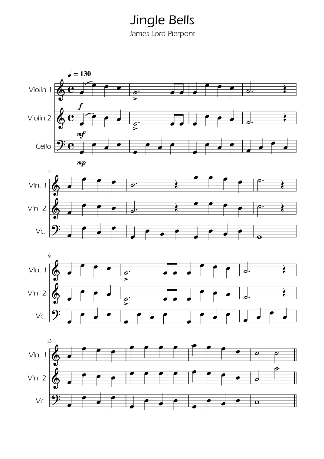 Jingle Bells - String Trio (arr. Ygor Nunes)