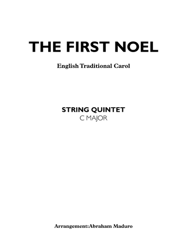 The First Noel String Quintet (arr. Abraham Maduro)