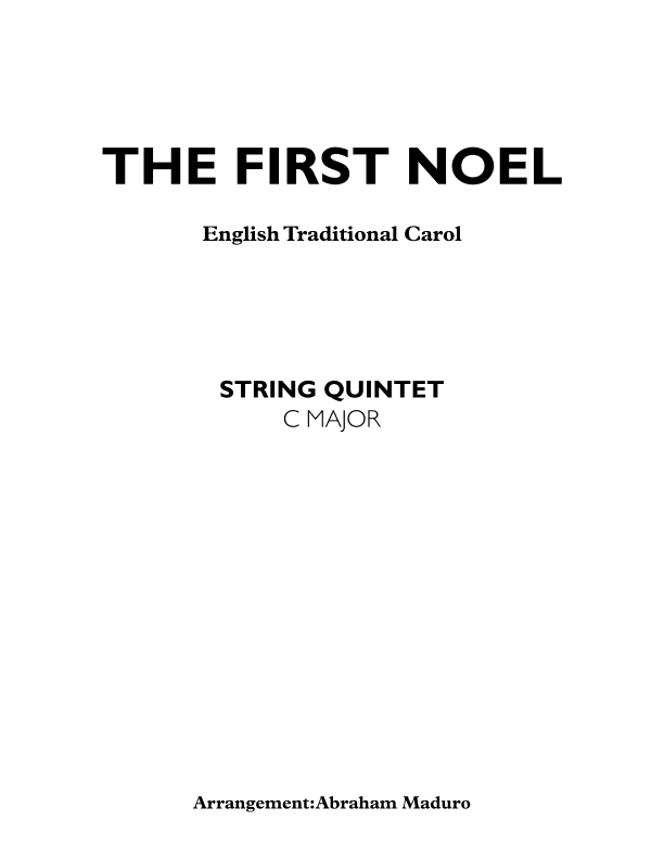 The First Noel String Quintet (arr. Abraham Maduro)