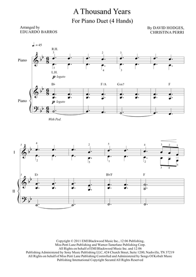 A Thousand Years (arr. Eduardo Barros)