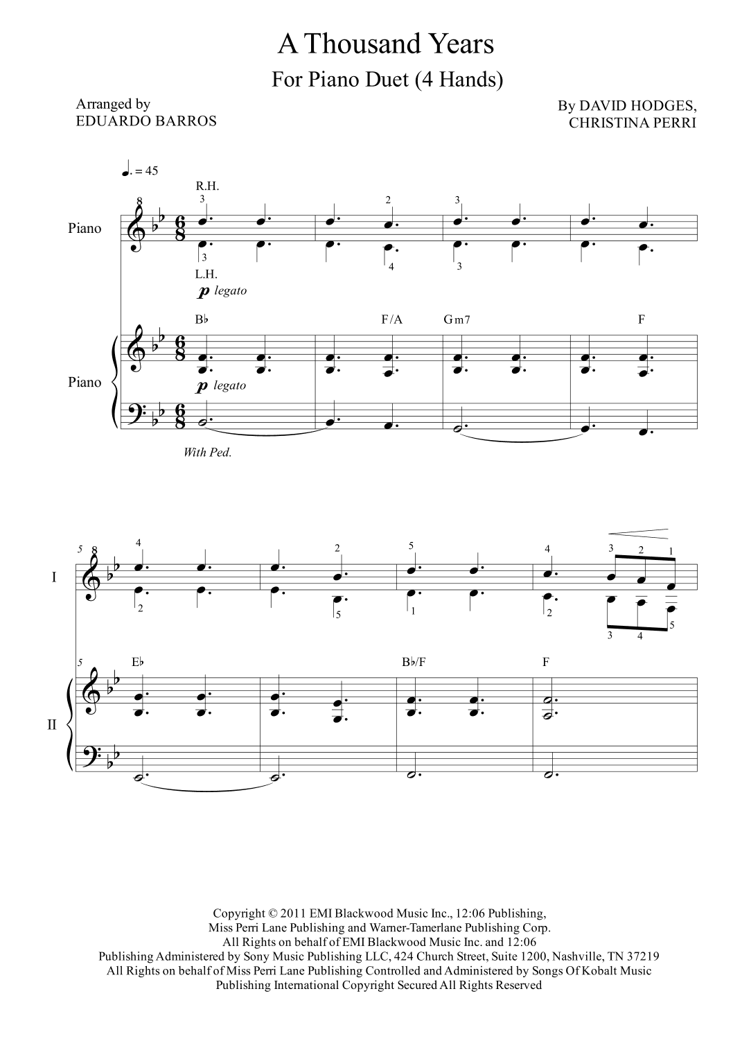 A Thousand Years (arr. Eduardo Barros)