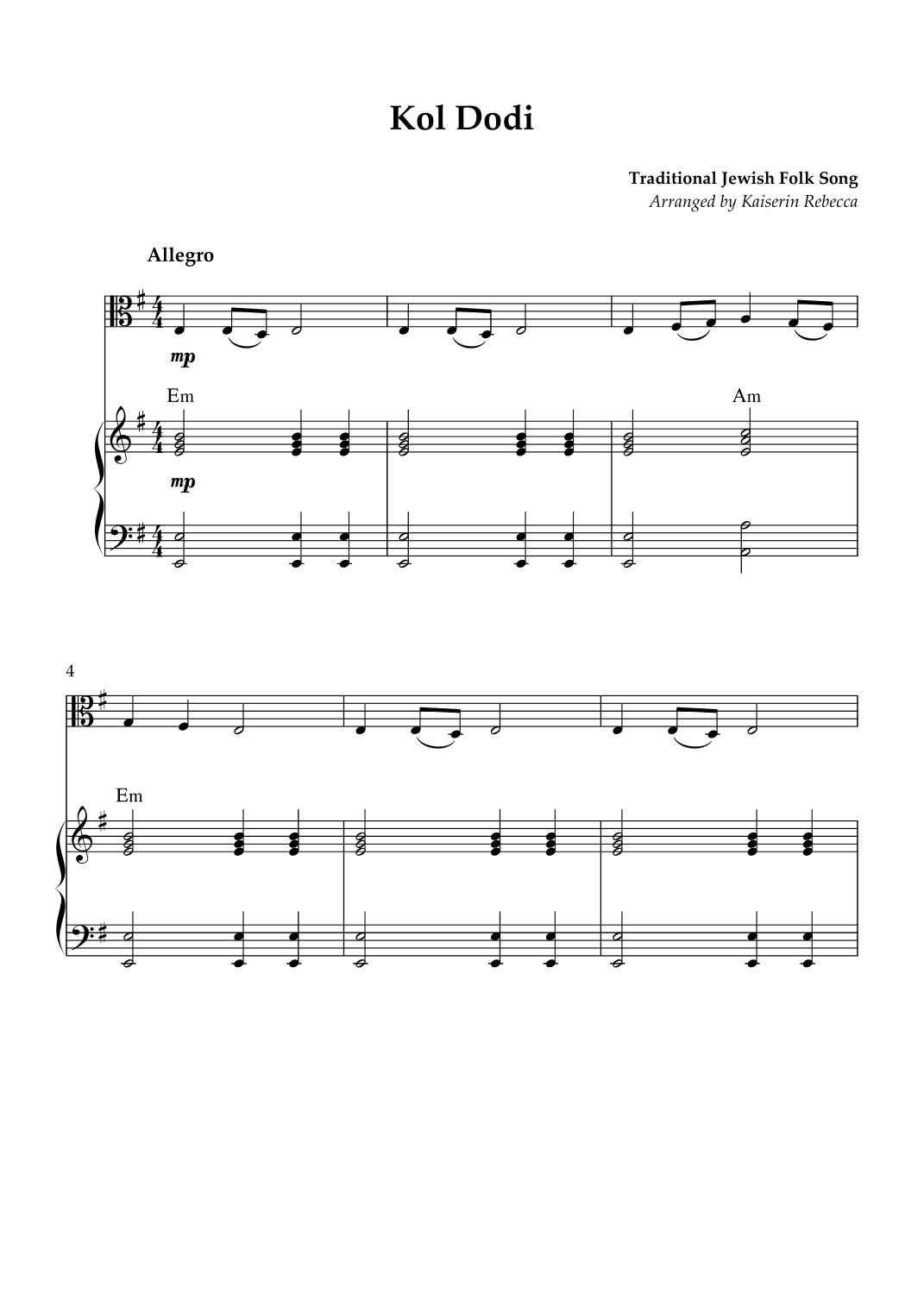 Kol Dodi (arr. Kaiserin Rebecca)