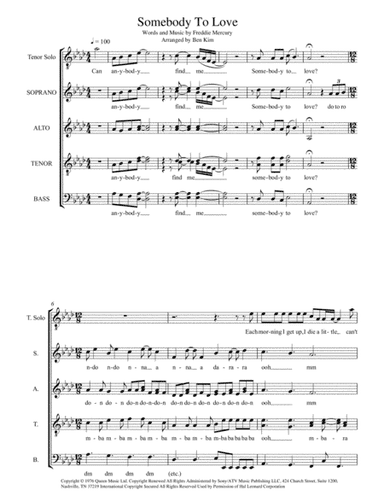 Somebody To Love (arr. Ben Jisoo Kim)