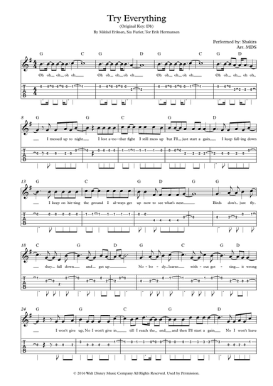 Try Everything (arr. Arr. MDS)