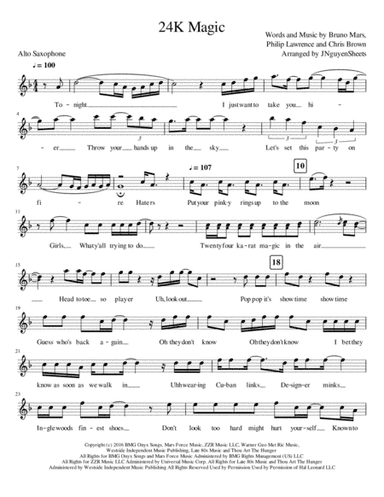 24K Magic (arr. JNguyenSheets)