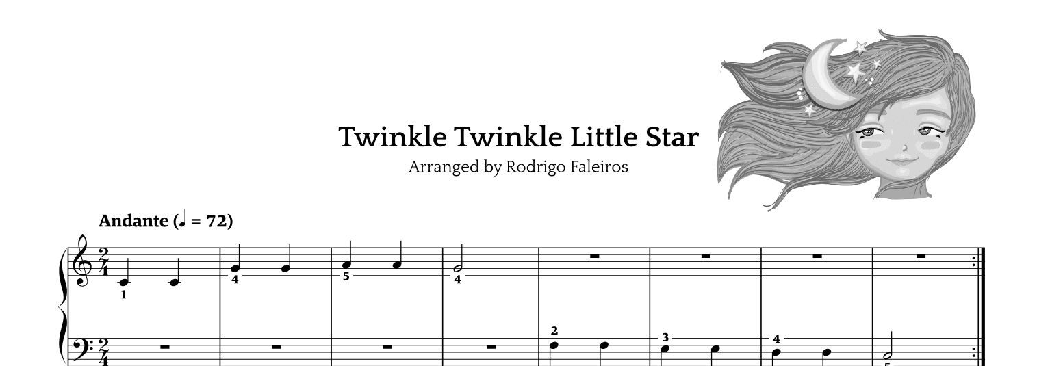 Twinkle Twinkle Little Star (for beginners) (arr. Rodrigo Faleiros)