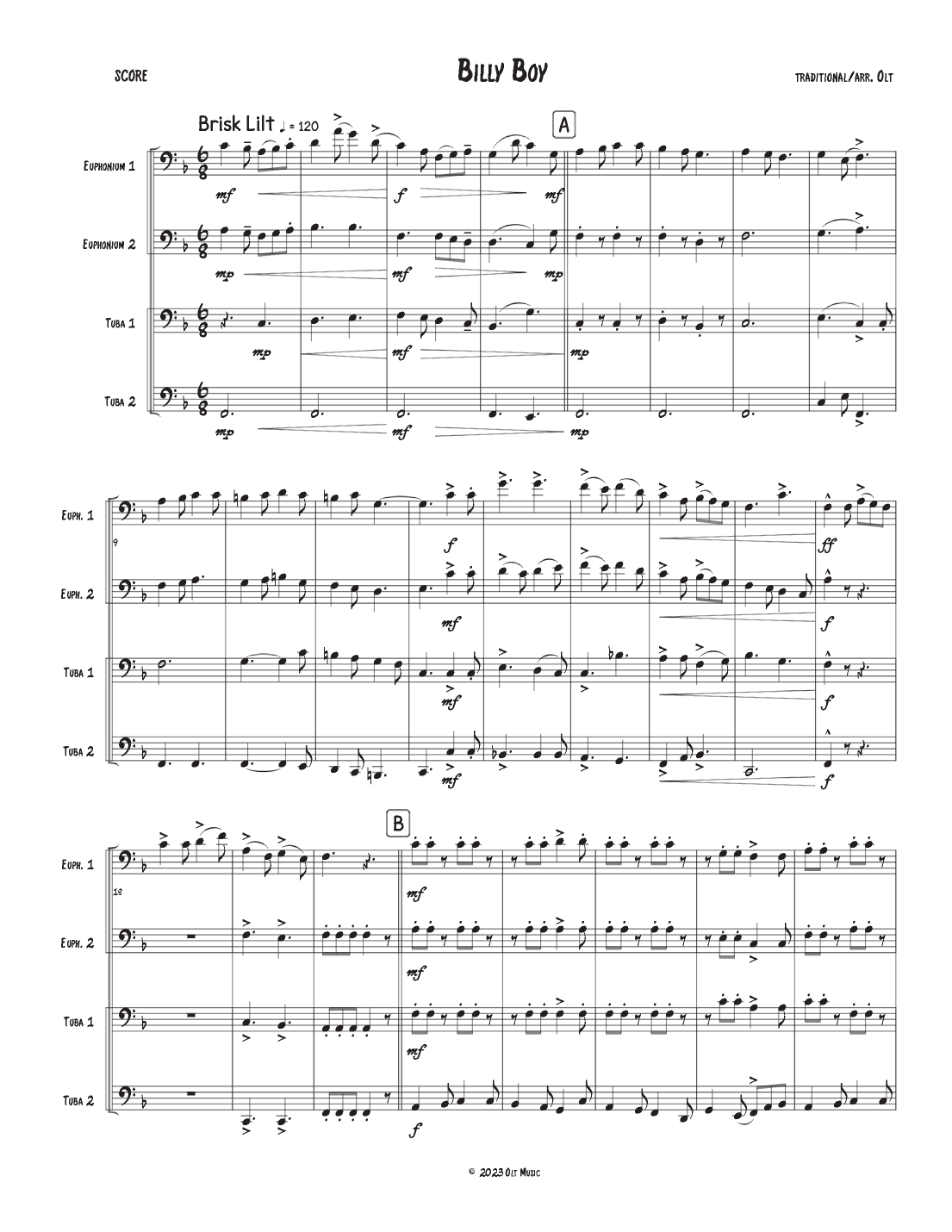 Billy Boy (arr. Tim Olt)