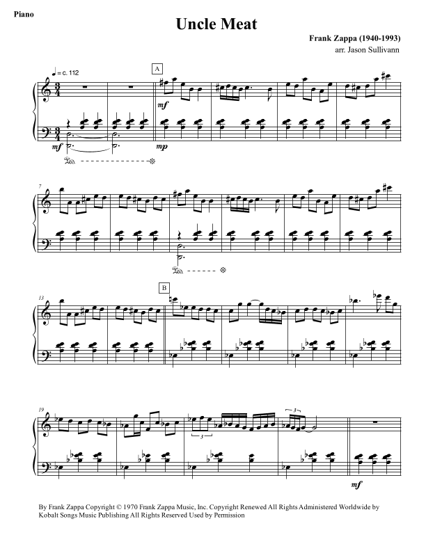 Uncle Meat (arr. Jason Sullivann)