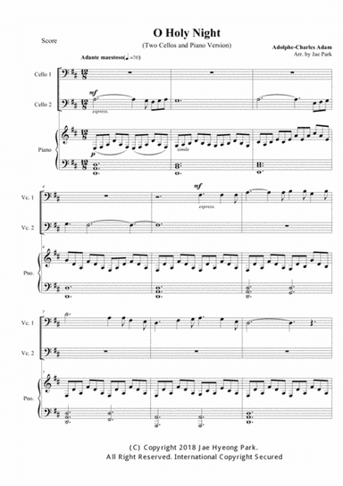 O Holy Night(for 2 Cellos and Piano) (arr. Jae Hyeong Park)